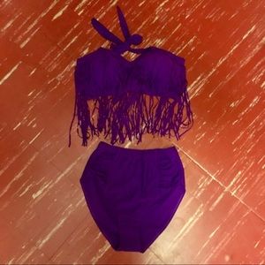 Fringe High Waist Bikini NWOT